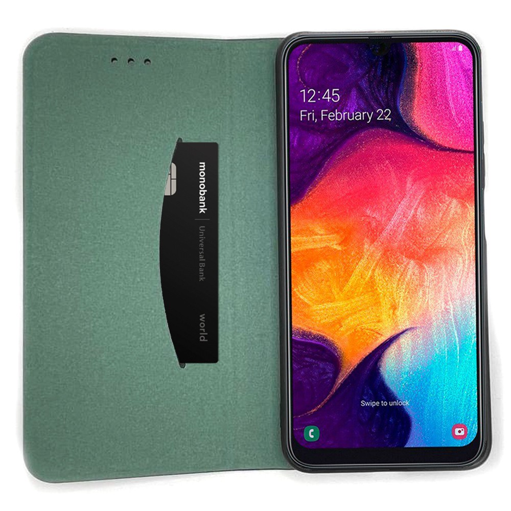 Книжка LEATHER для Xiaomi Redmi Note 8 Pro темно-зелена-2