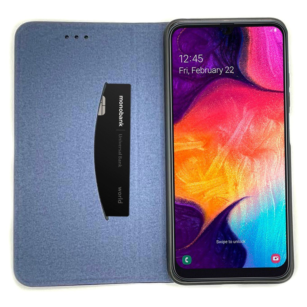 Книжка LEATHER для Samsung A51 / M40s  темно-синя-1