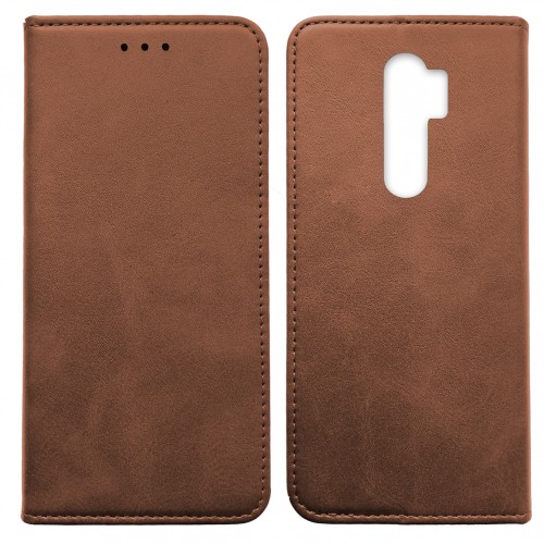Книжка Black TPU Magnet для Xiaomi Redmi Note 8 Pro Коричнева-0