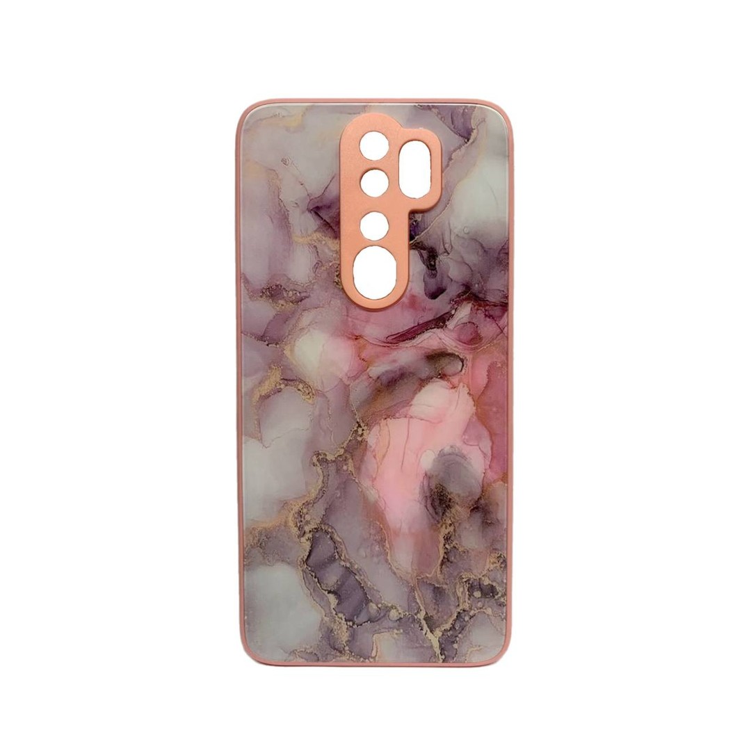 Накладка Marble Clouds для Xiaomi Note 8 Pro (Pink,скло)-0
