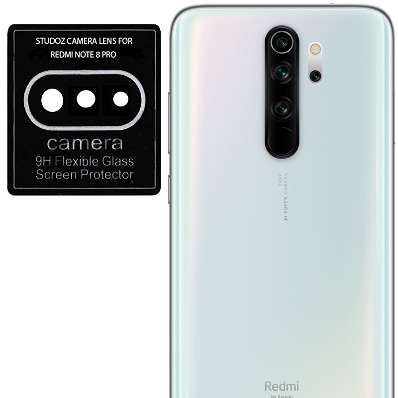 Захисне скло на камеру для Xiaomi Redmi Note 8 Pro чорне (без упаковки)-0