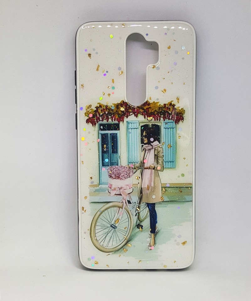 Накладка Mix Art для Xiaomi Redmi Note 8 Pro Дівчина з велосипедом та квітами-0