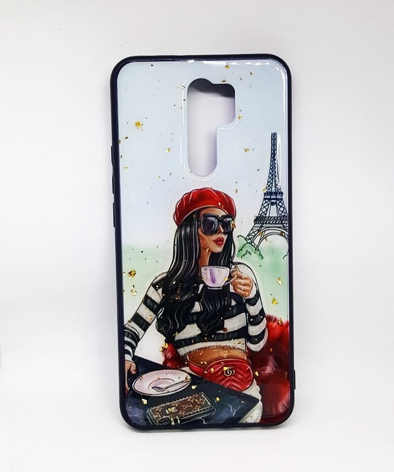 Накладка Mix Art для Xiaomi Redmi Note 8 Pro Дівчина п`є каву в Парижі-0