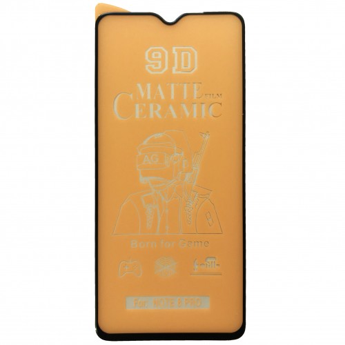 Гнучке скло Ceramic Matt для Xiaomi Redmi Note 8 Pro/Redmi 9/ Poco M3 матове з чорною рамкою-0