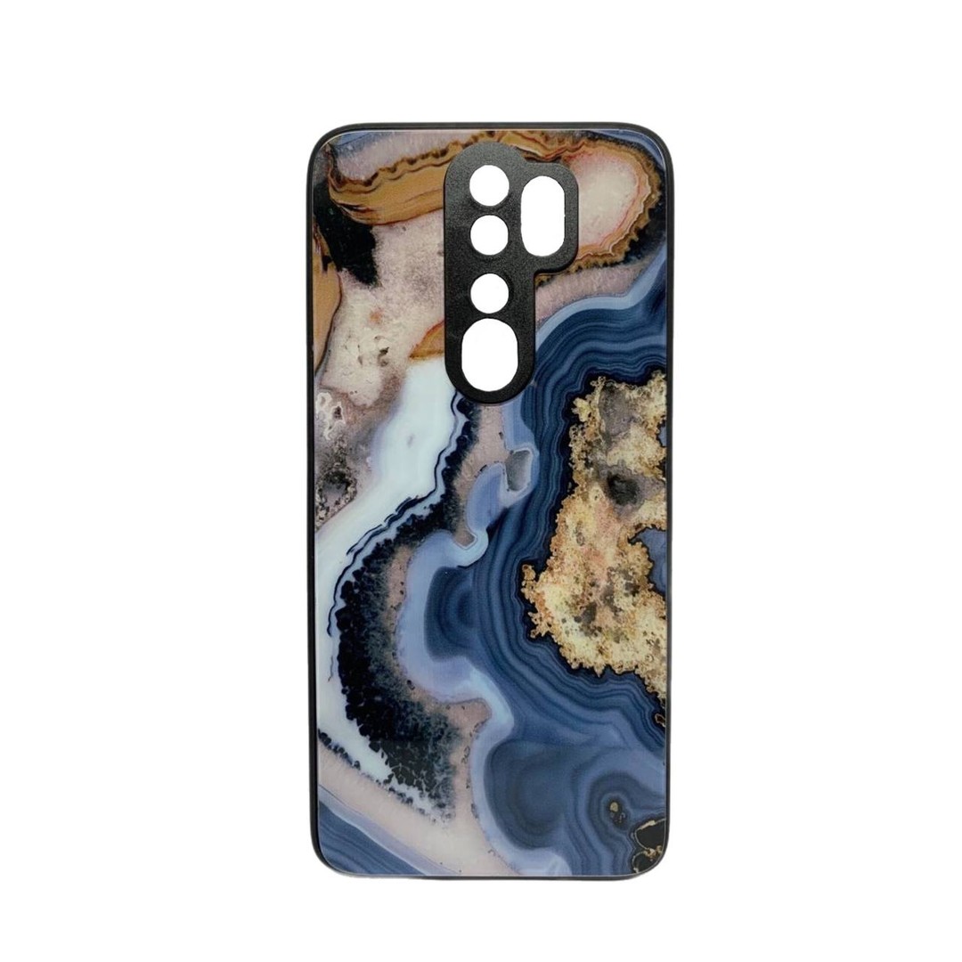 Накладка Marble Clouds для Xiaomi Note 8 Pro (Синя,скло)-0