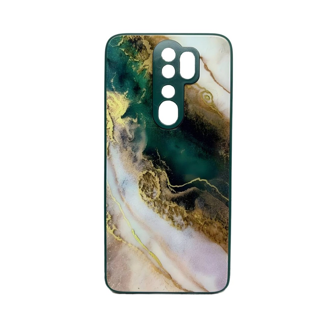 Накладка Marble Clouds для Xiaomi Note 8 Pro (Зелена,скло)-0
