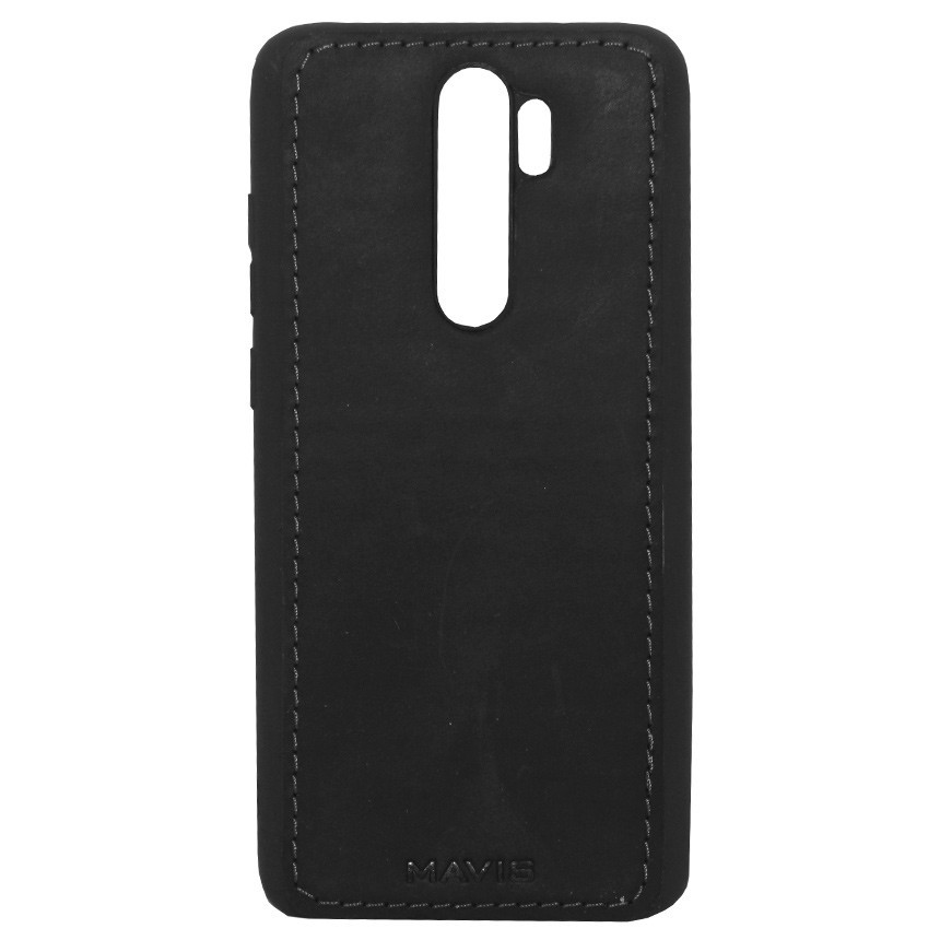 Накладка MAVIS для Xiaomi Redmi Note 8 Pro шкіряна чорна-0
