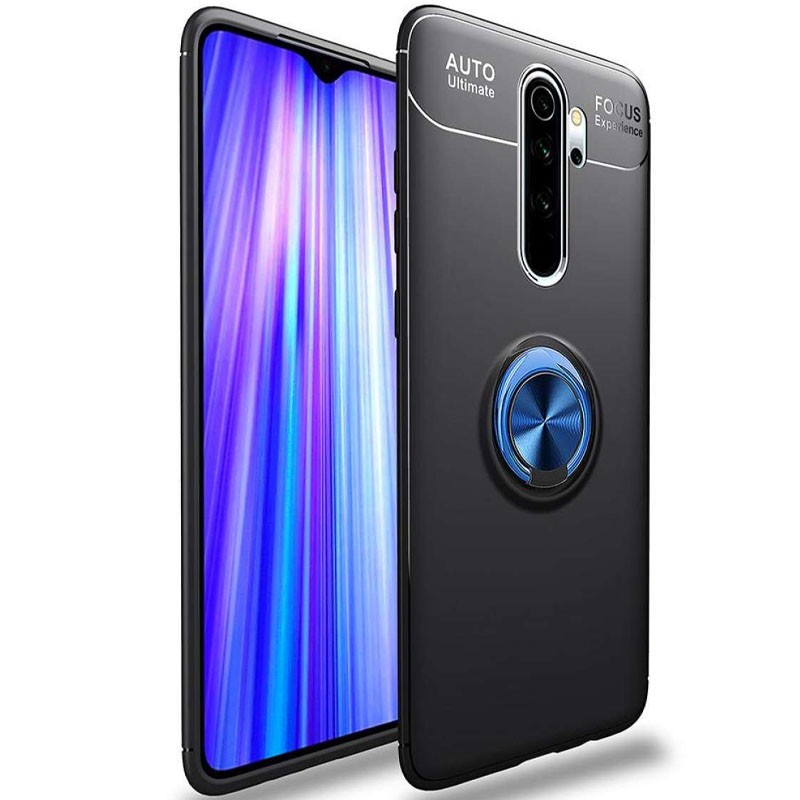 Накладка Deen ColorRing для Xiaomi Redmi Note 8 Pro чорна з синім-0