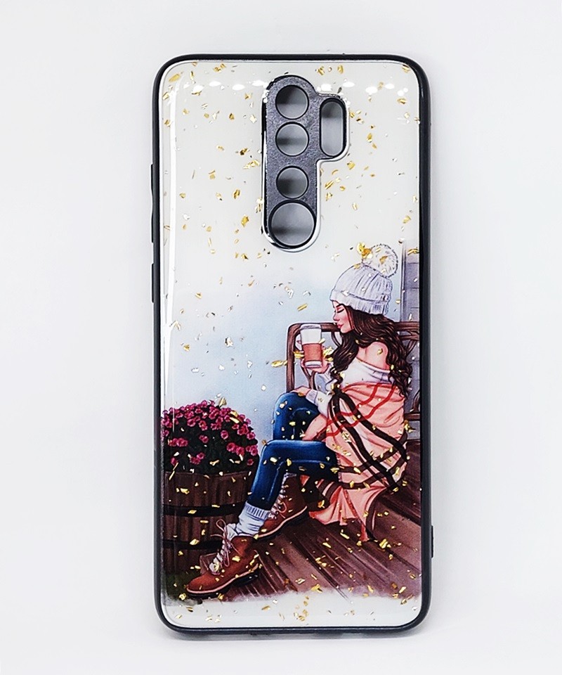 Накладка Mix Art для Xiaomi Redmi Note 8 Pro Дівчина в пледі з какао-0
