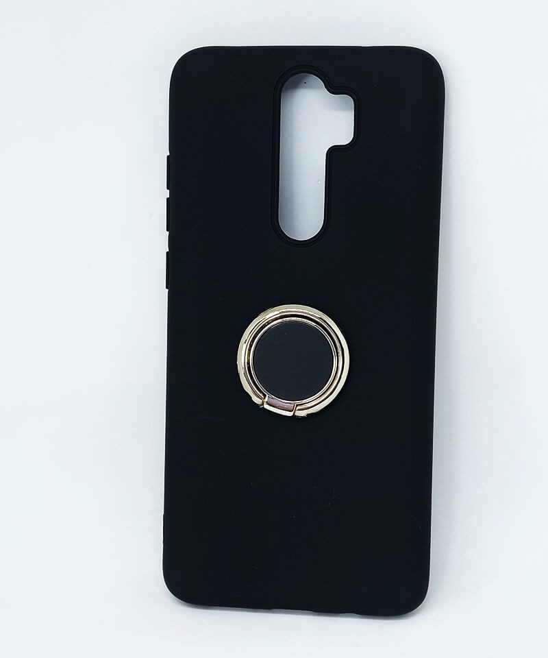 Silicone Cover With Ring для Xiaomi Redmi Note 8 Pro (Black)-0