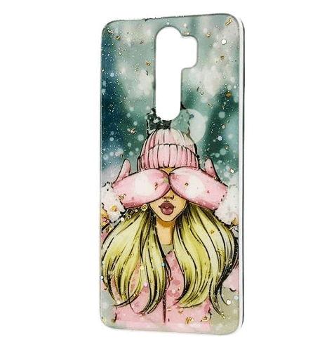 Накладка Mix Art для Xiaomi Redmi Note 8 Pro Дівчина в рожевій шапці-0