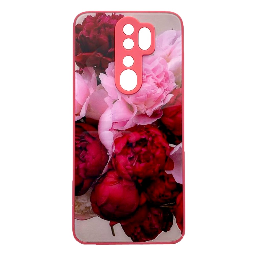 Накладка Marble Clouds для Xiaomi Note 8 Pro (Півонії,скло)-0