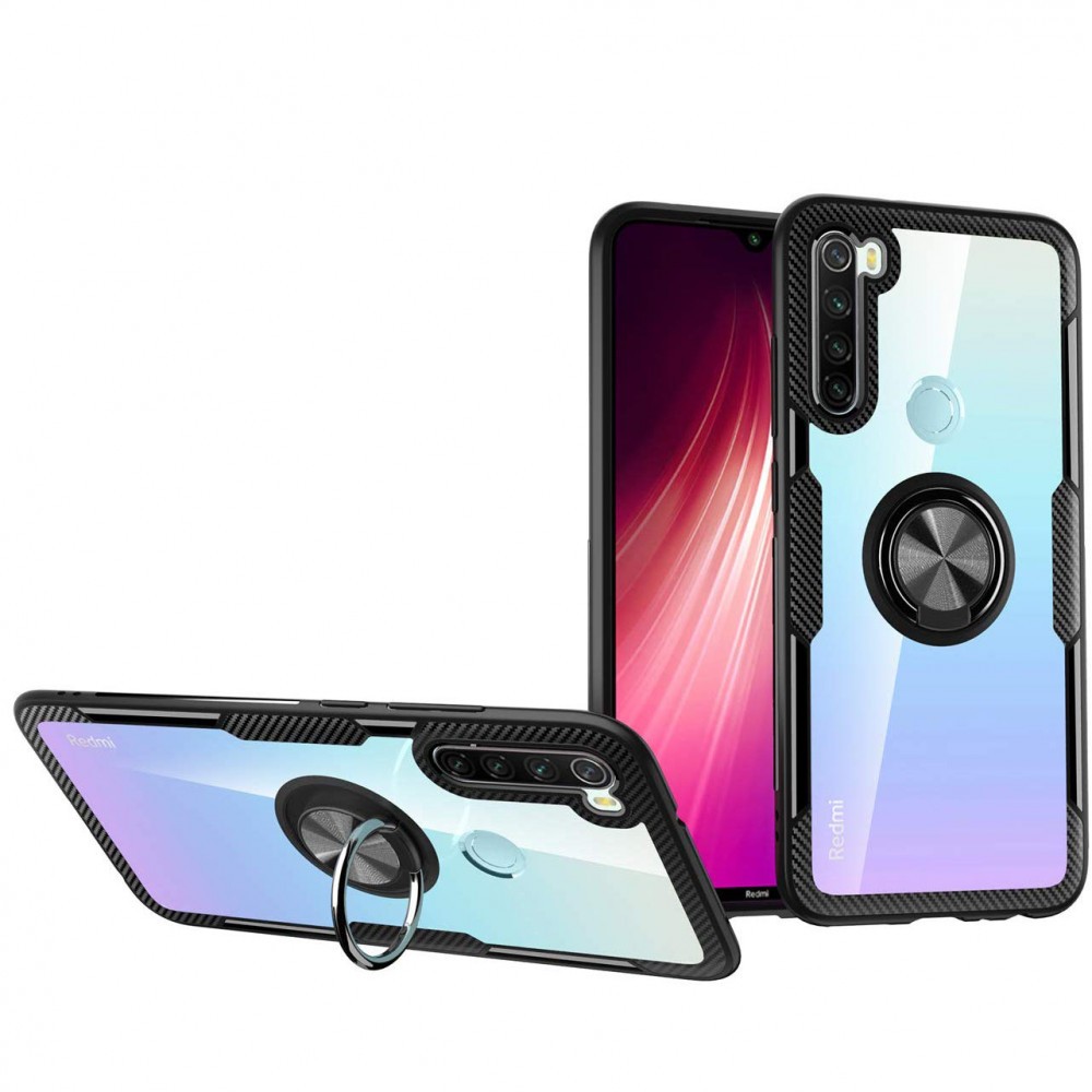 Чохол Deen CrystalRing для Xiaomi Redmi Note 8T прозорий/чорний-0