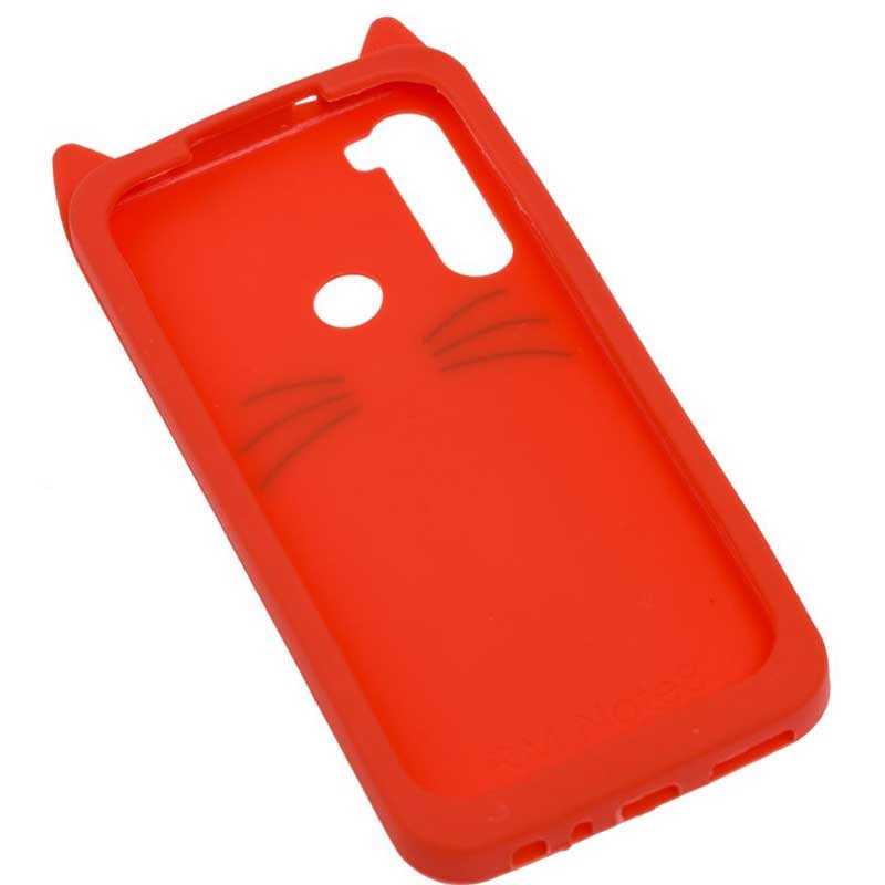 Накладка 3D Cat для Xiaomi Redmi Note 8T червона-2