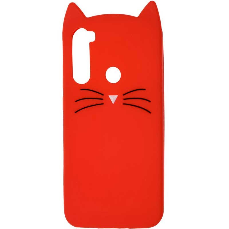 Накладка 3D Cat для Xiaomi Redmi Note 8T червона-0