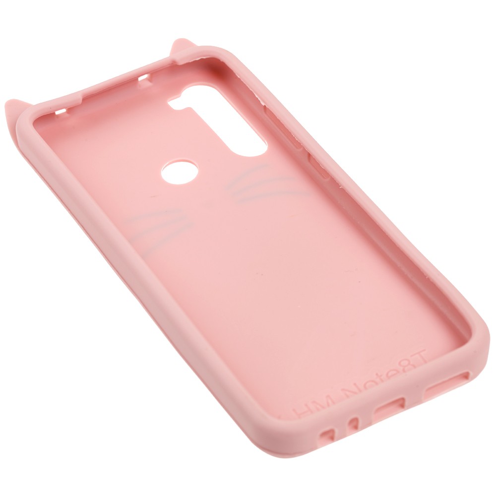 Накладка 3D Cat для Xiaomi Redmi Note 8T рожева-2