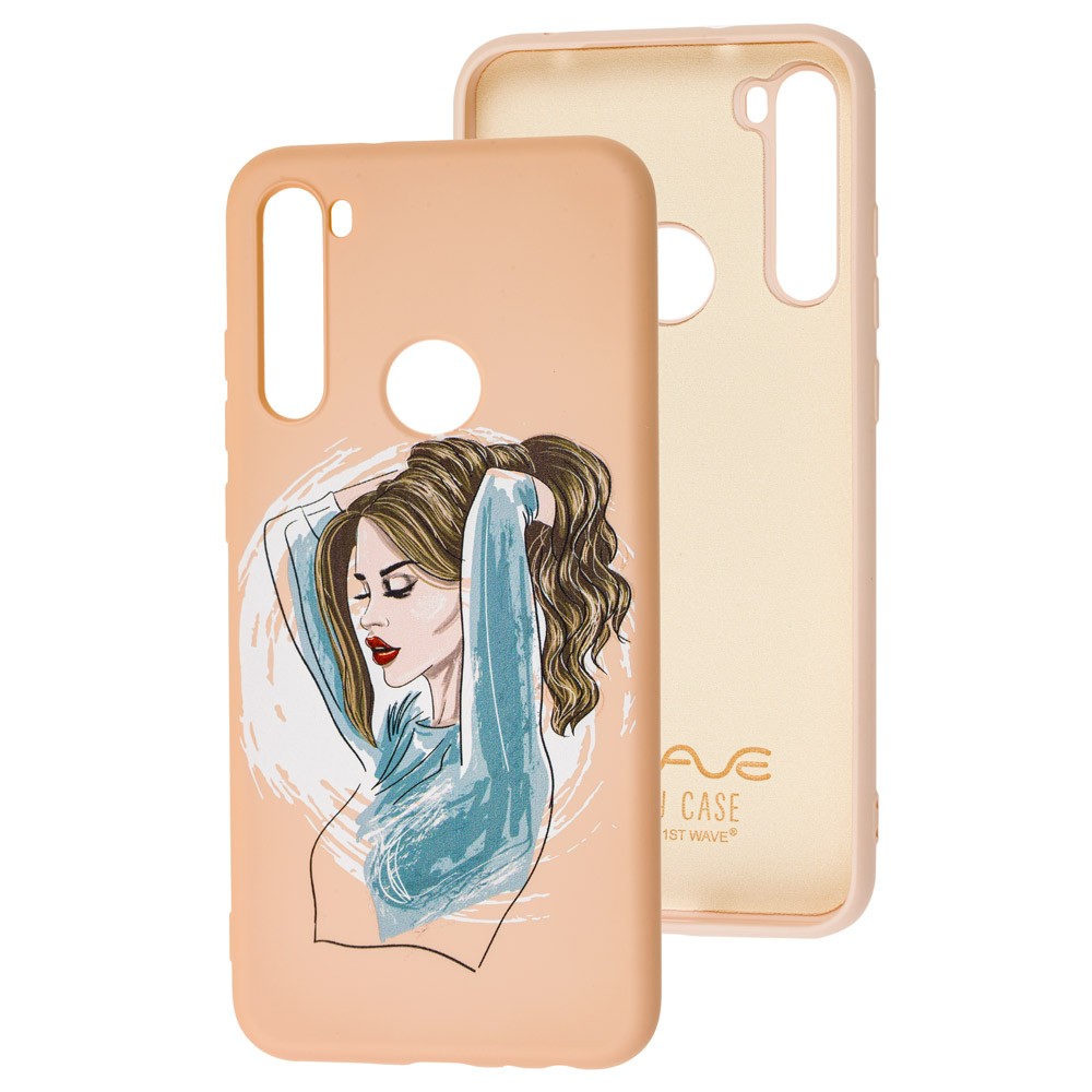 WAVE Fancy для Xiaomi Redmi Note 8T (red lips girl/pink sand)-0