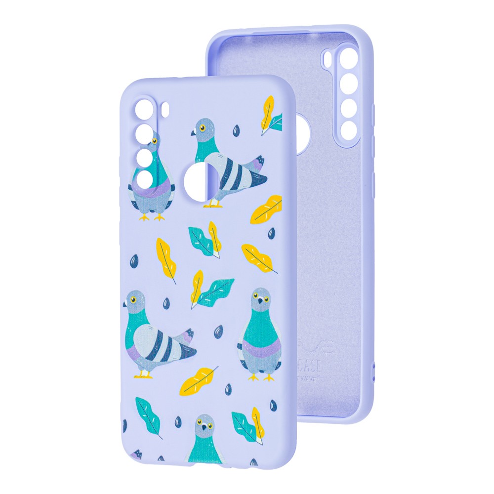 WAVE Fancy для Xiaomi Redmi Note 8T (pigeon with sunflower seeds/light purple)-0