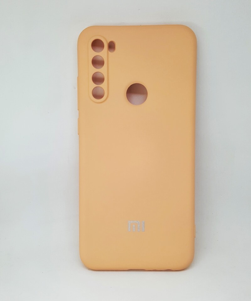 Накладка Silicone Case Full Camera для Redmi Note 8T персикова-0