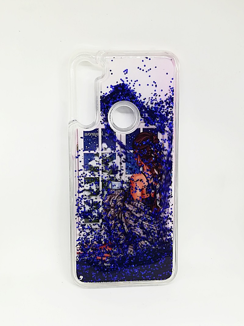 Накладка Fluid Painted для Xiaomi NOTE 8T "Дівчина дивиться у вікно" (переливається)-0