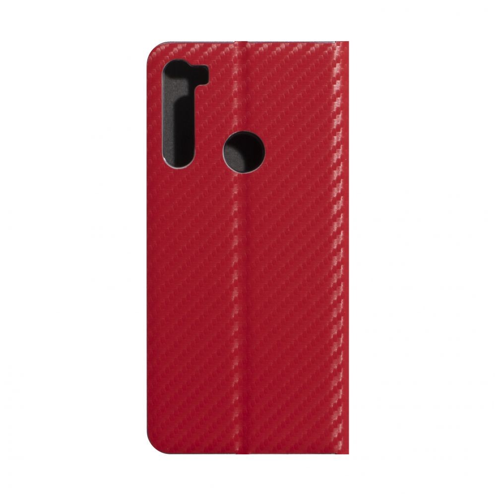 Книжка Carbon для Xiaomi Redmi Note 8T червона-1