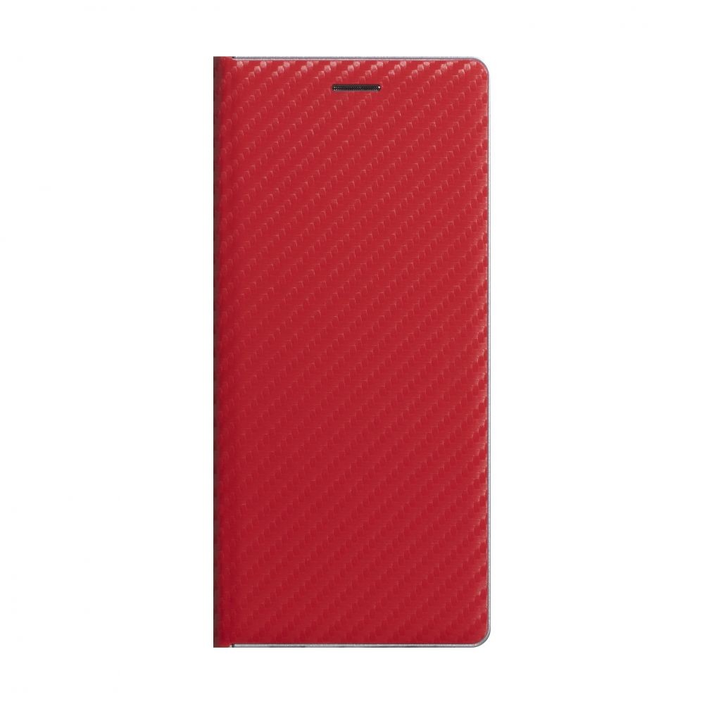 Книжка Carbon для Xiaomi Redmi Note 8T червона-0