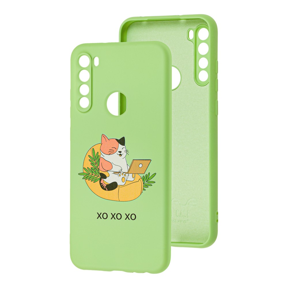 WAVE Fancy для Xiaomi Redmi Note 8T(freelance cat/mint gum)-0
