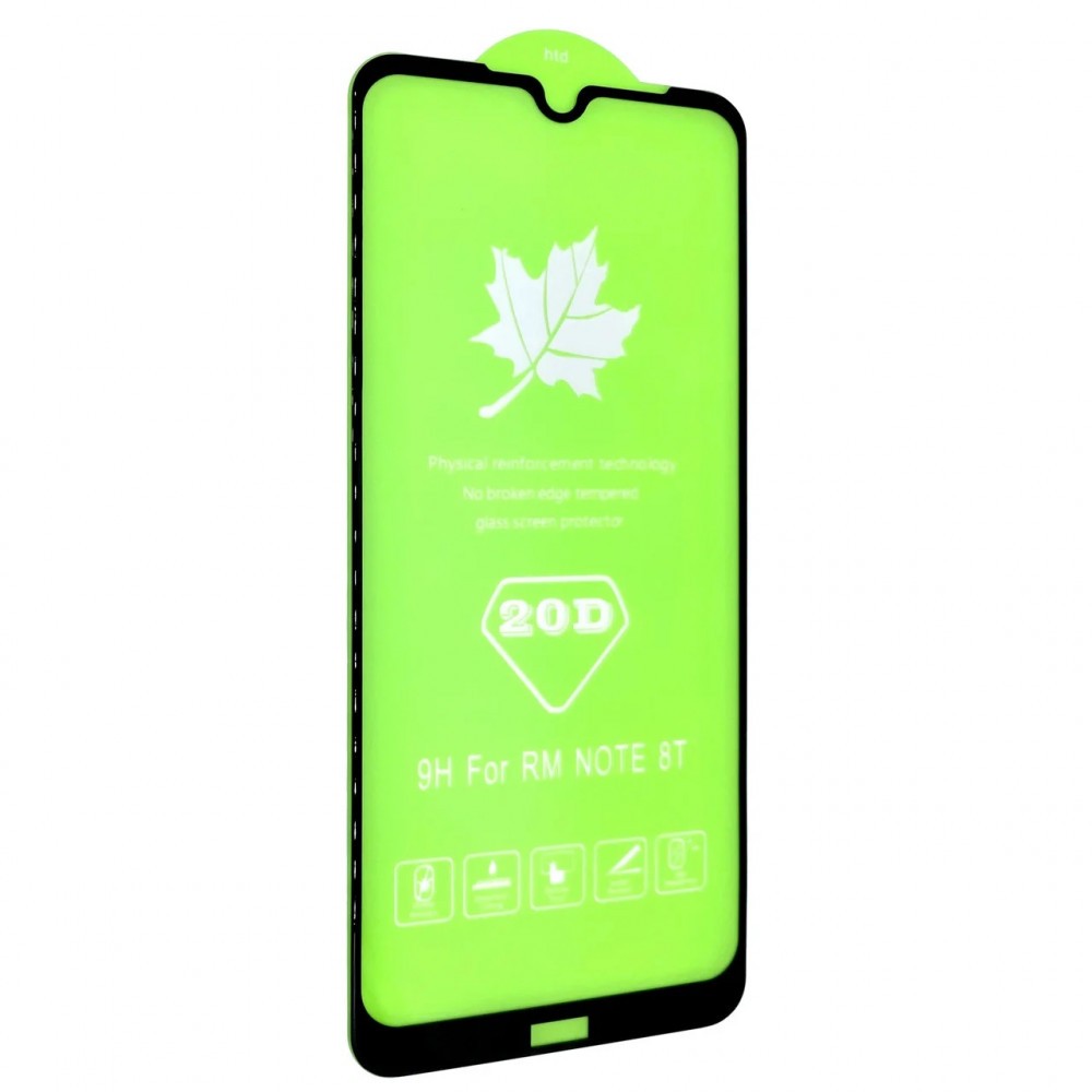 Захисне скло DK Full Glue 20D для Xiaomi Redmi Note 8T з чорною рамкою-0