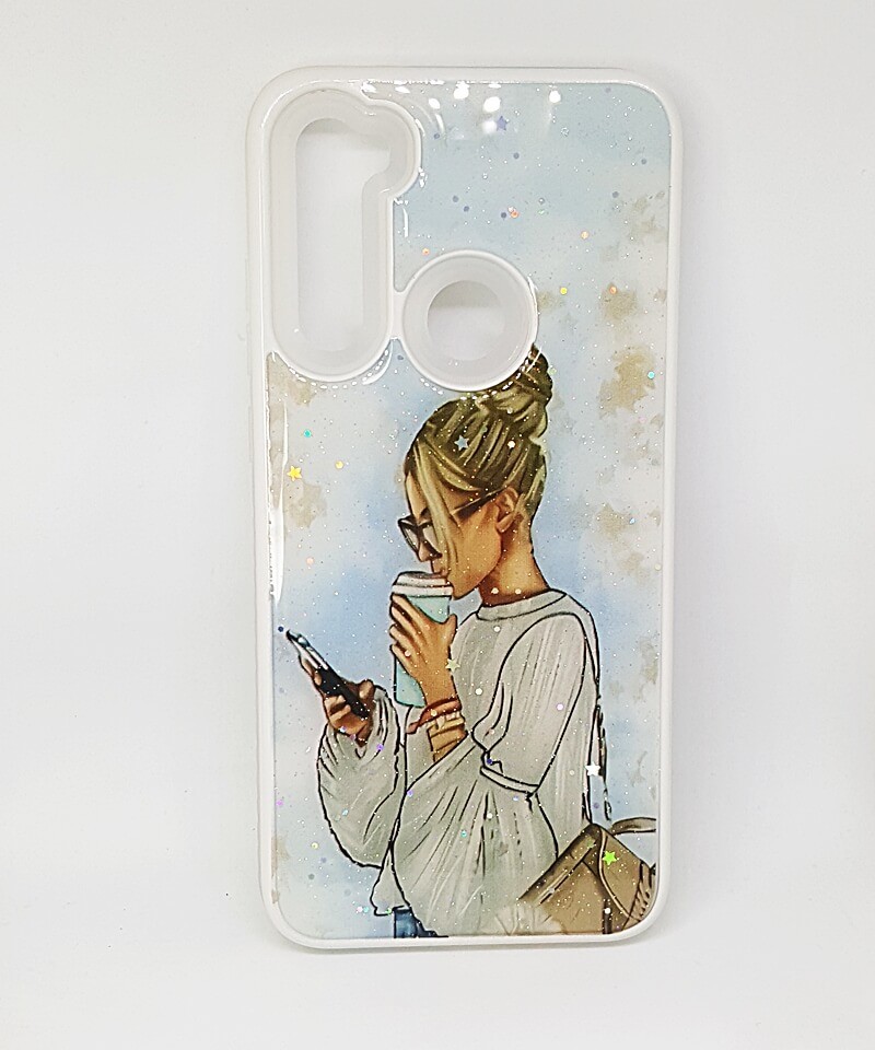 Накладка Mix Art Armor для Xiaomi Redmi Note 8T Дівчина з кавою та телефоном-0