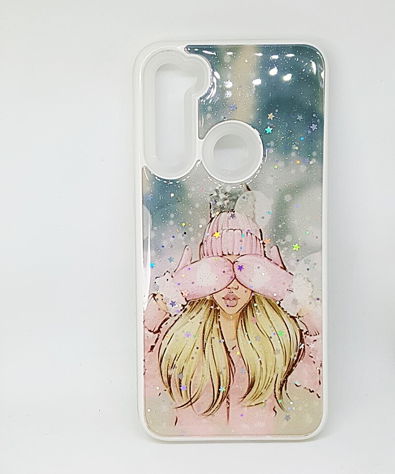 Накладка Mix Art Armor для Xiaomi Redmi Note 8T Дівчина в рожевій шапці і рукавичках-0