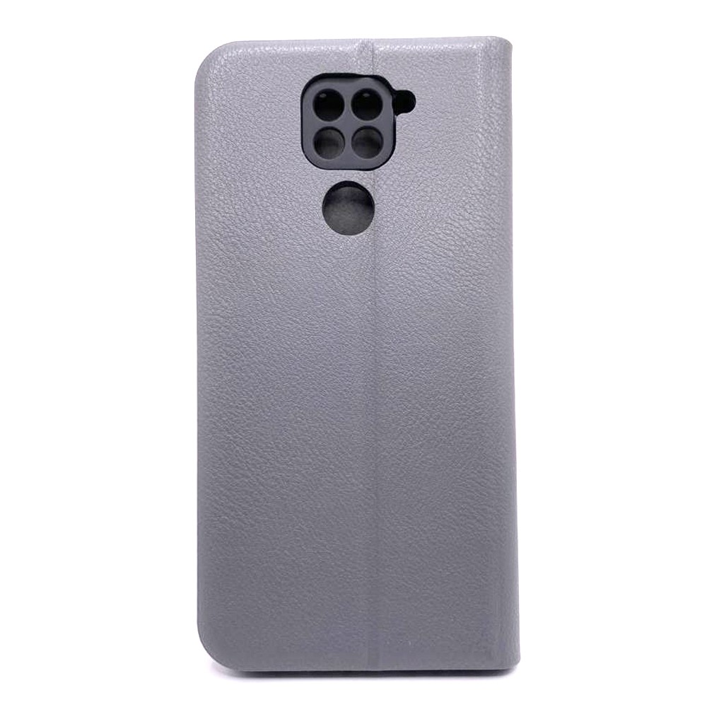 Книжка LEATHER для Xiaomi Redmi Note 9 / 10X   сіра-1