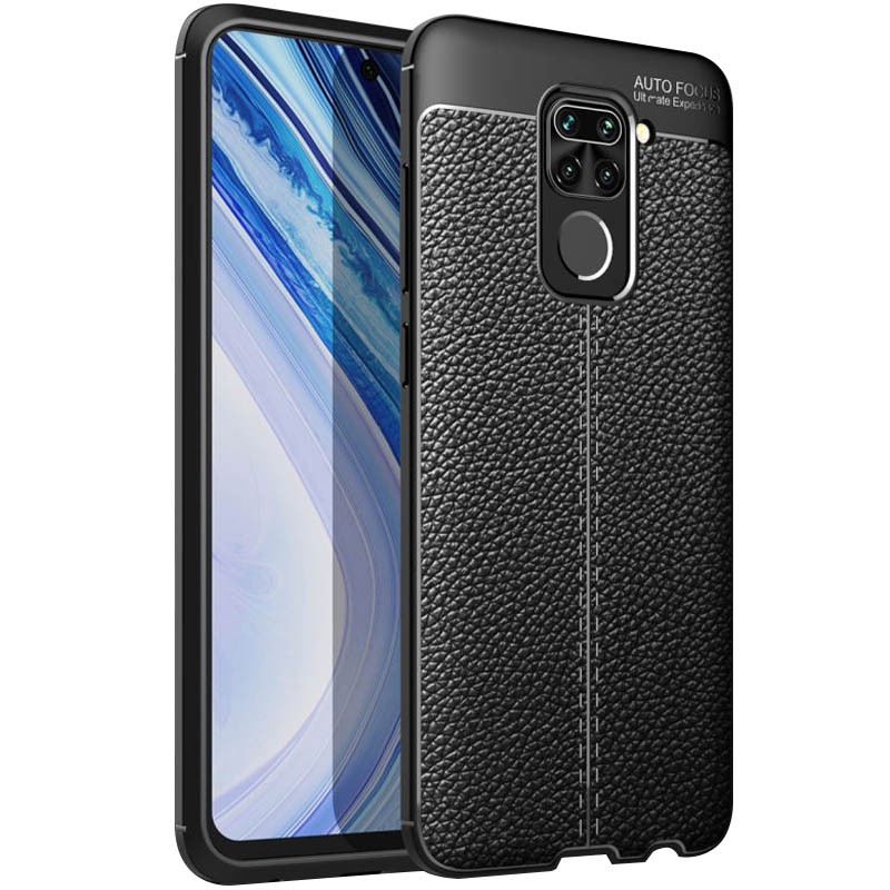 Накладка Ultimate Leather для Xiaomi Redmi Note 9 чорна-0