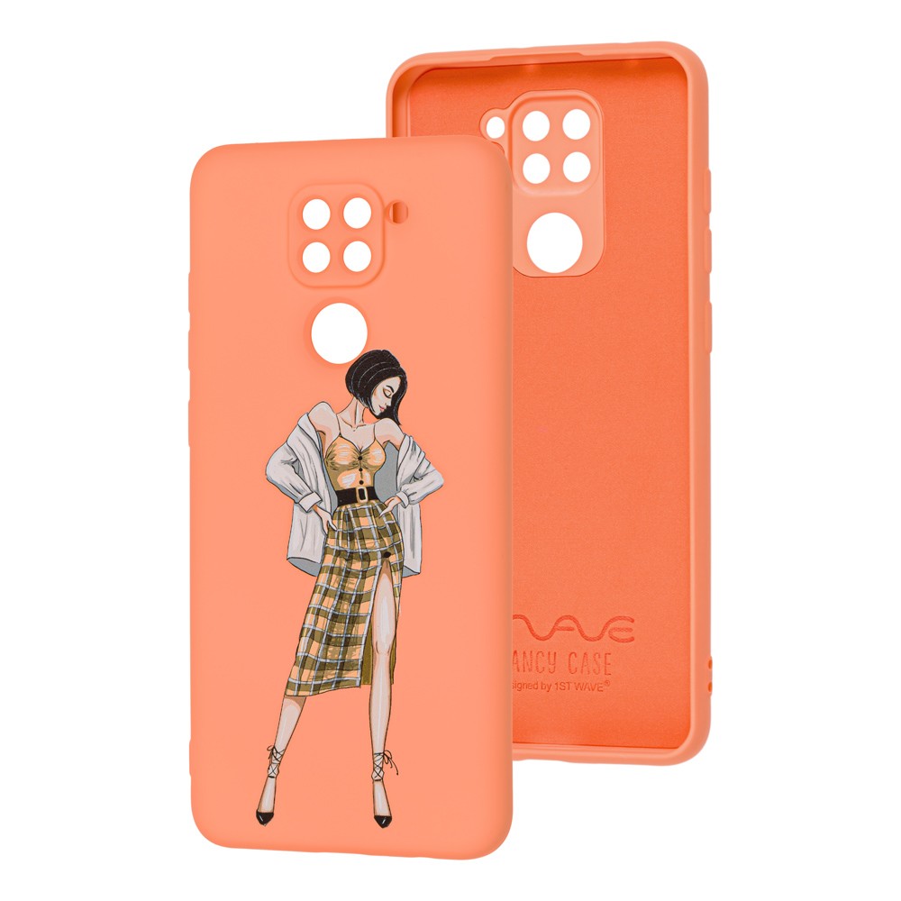 WAVE Fancy для Xiaomi Redmi Note 9 (plaid skirt girl/peach)-0