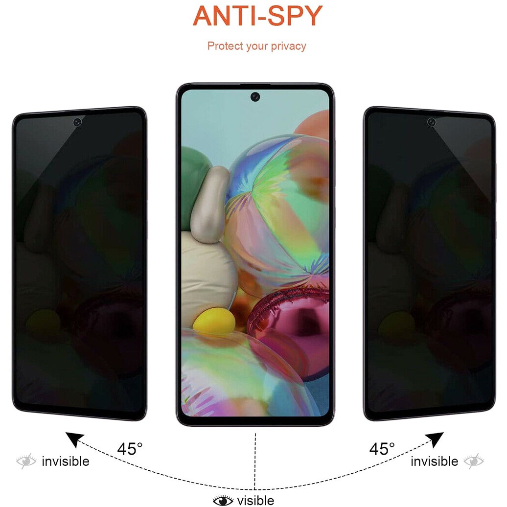 Захисне скло Privacy 5D для Samsung A20/A30/A50/A30s/M31/M21/M30/M30s з чорною рамкою (м`яка упаковка)-1