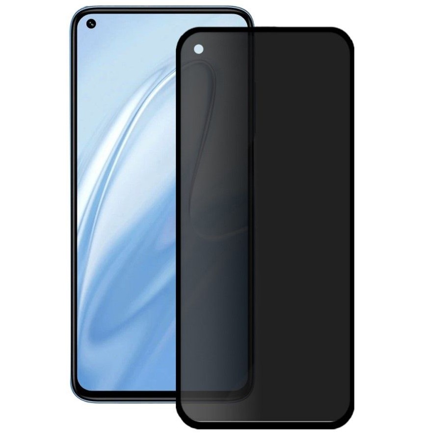 Захисне скло Privacy 5D для Xiaomi Redmi Note 9 / Redmi 10X з чорною рамкою (м`яка упаковка)-0