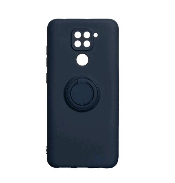 Накладка ColorRing з кільцем для Xiaomi Redmi Note 9 темно-синя-0