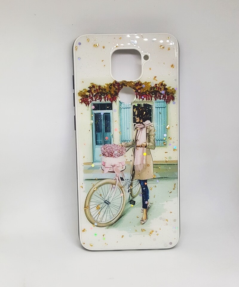 Накладка Mix Art для Xiaomi Redmi Note 9 Дівчина з велосипедом та квітами-0