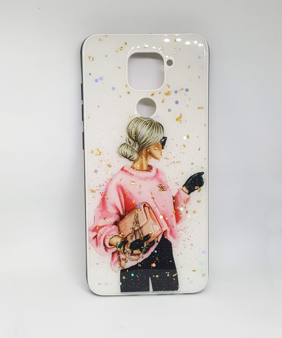 Накладка Mix Art для Xiaomi Redmi Note 9 Дівчина в рожевому світшоті-0