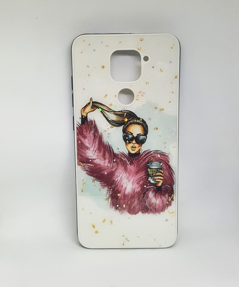 Накладка Mix Art для Xiaomi Redmi Note 9 Дівчина в шубі-0