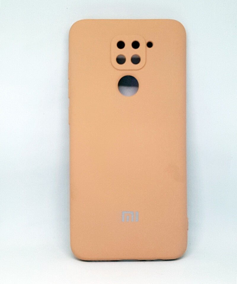 Накладка Silicone Case Full Camera для Redmi Note 9 персикова-0