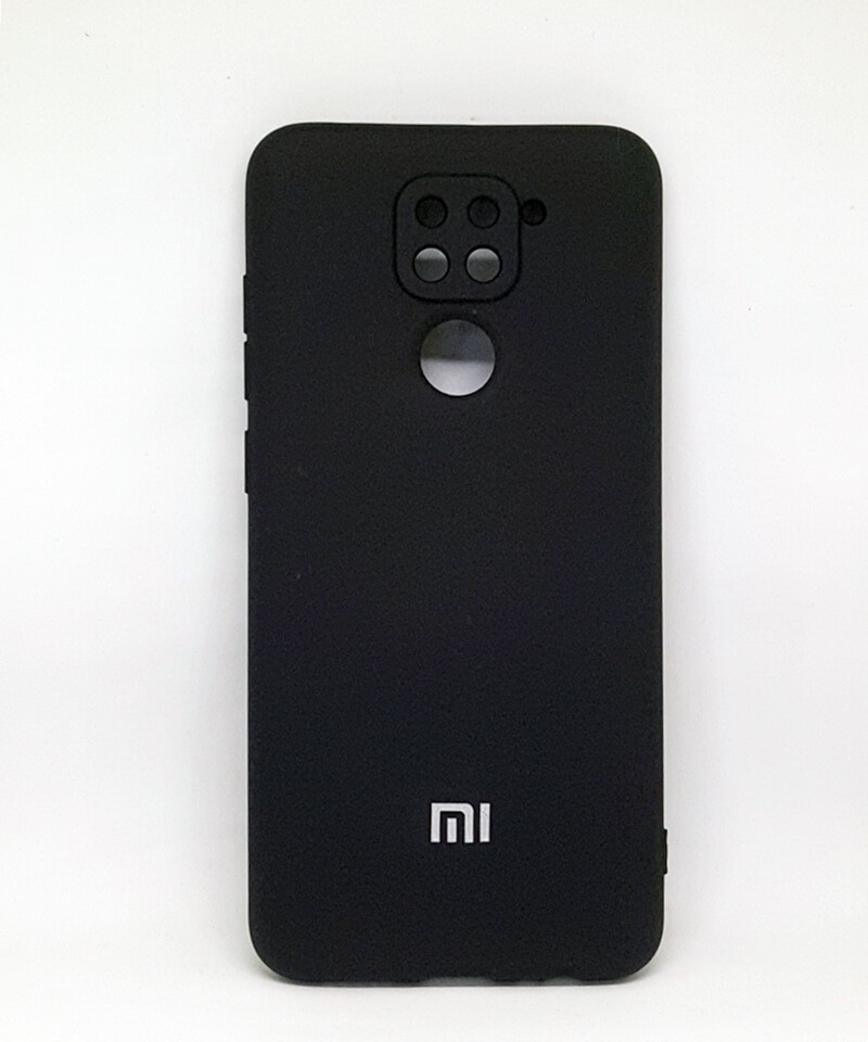 Накладка Silicone Case Full Camera для Redmi Note 9 чорна-0