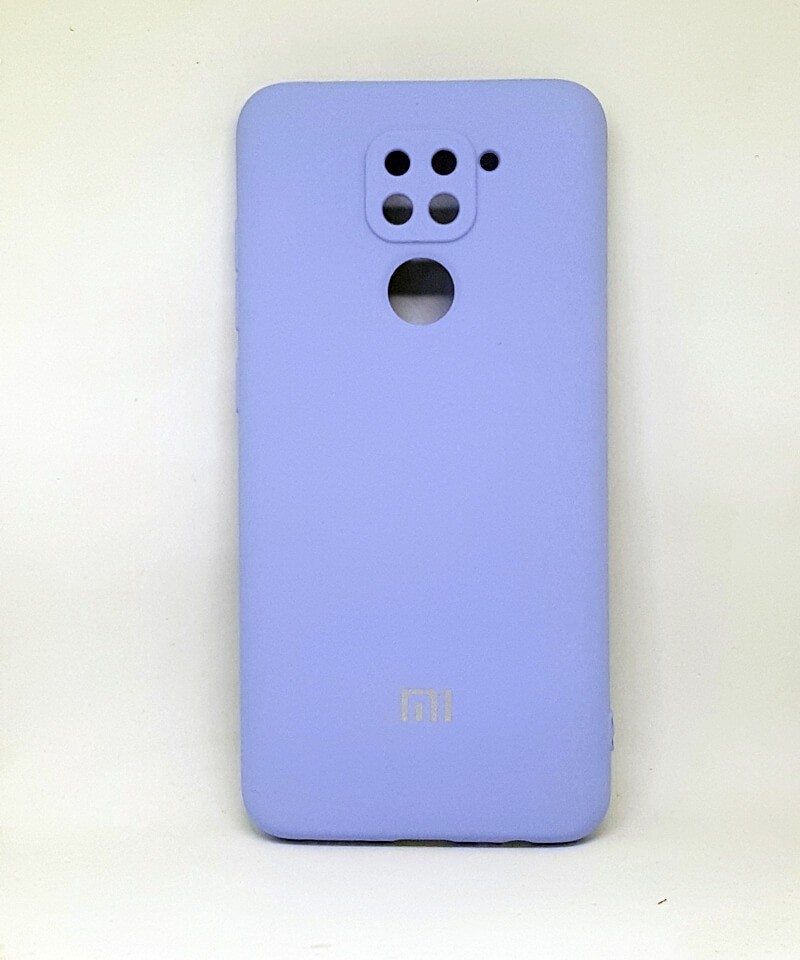 Накладка Silicone Case Full Camera для Redmi Note 9 бузкова-0