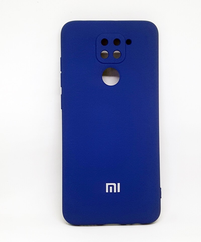 Накладка Silicone Case Full Camera для Redmi Note 9 синя-0