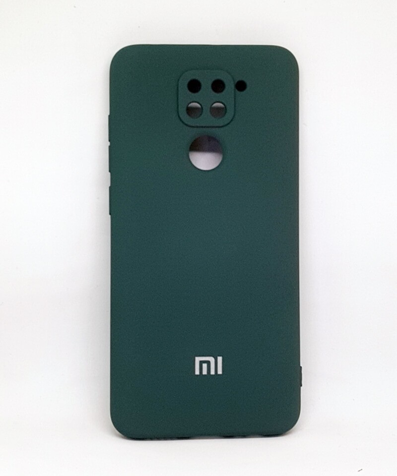 Накладка Silicone Case Full Camera для Redmi Note 9 зелена-0