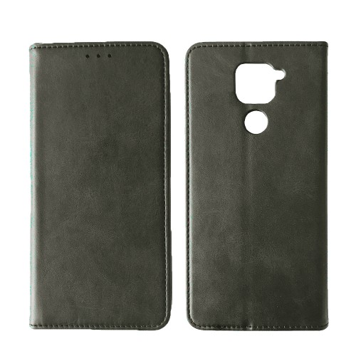 Книжка Black TPU Magnet для Xiaomi Redmi Note 9 Сіра-0