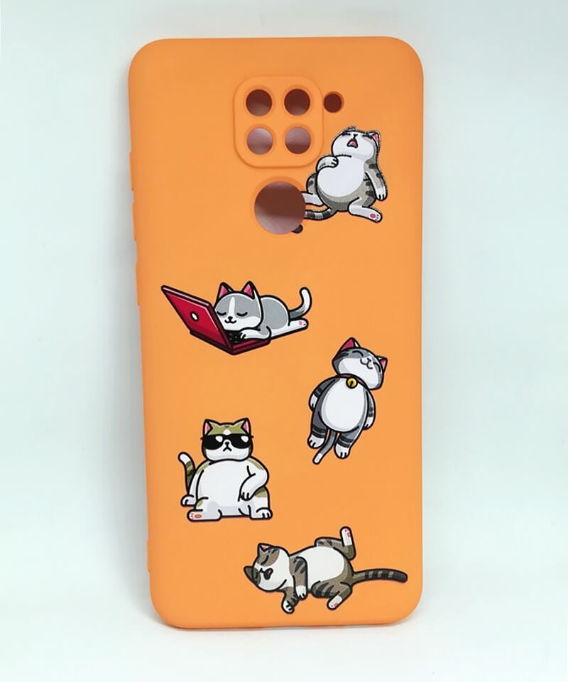 Накладка MiaMi Cartoon для Xiaomi Redmi Note 9 Orange Lazy Cat-0