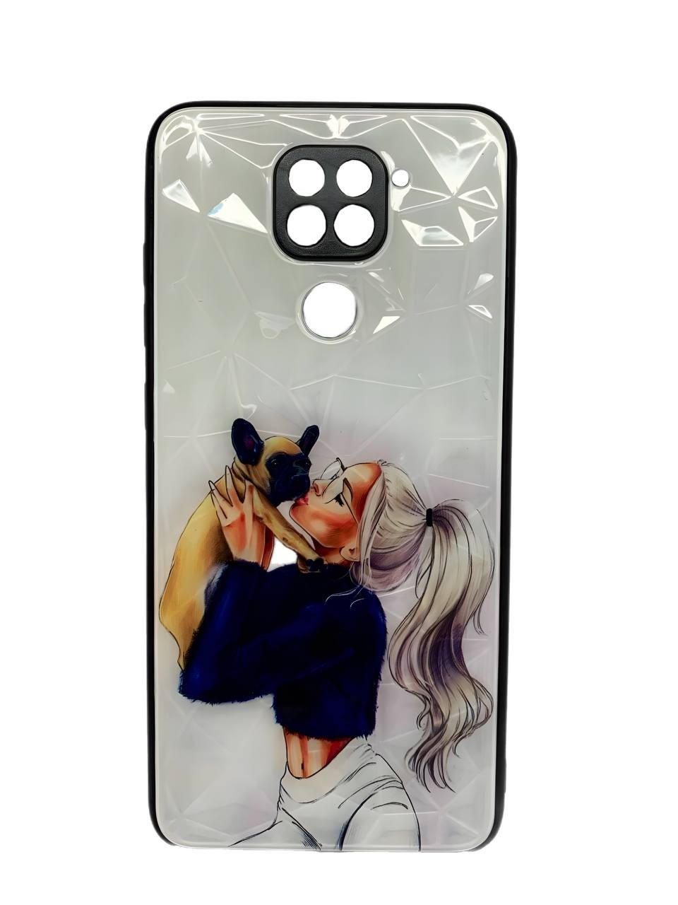 Накладка Ladies для Xiaomi Note 9 Дівчина з бульдогом-0