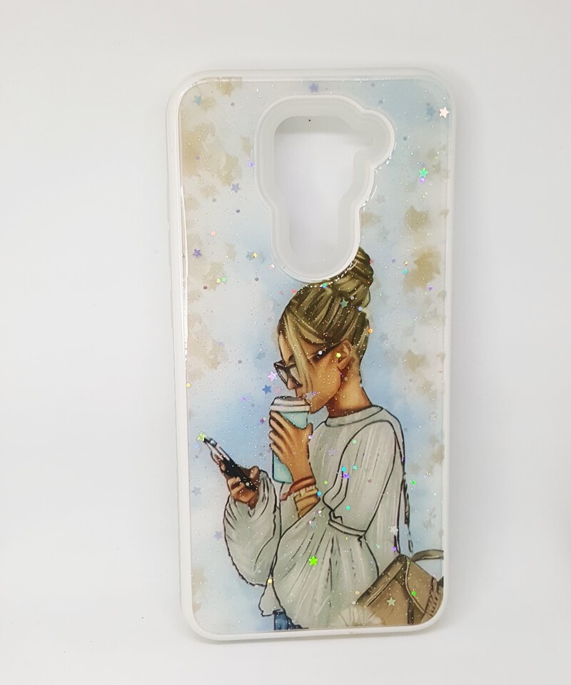 Накладка Mix Art Armor для Xiaomi Redmi Note 9 Дівчина з кавою і телефоном-0
