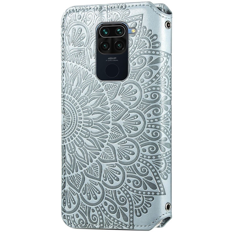 Книжка GETMAN Mandala для Xiaomi Redmi Note 9/Redmi 10X сіра-1