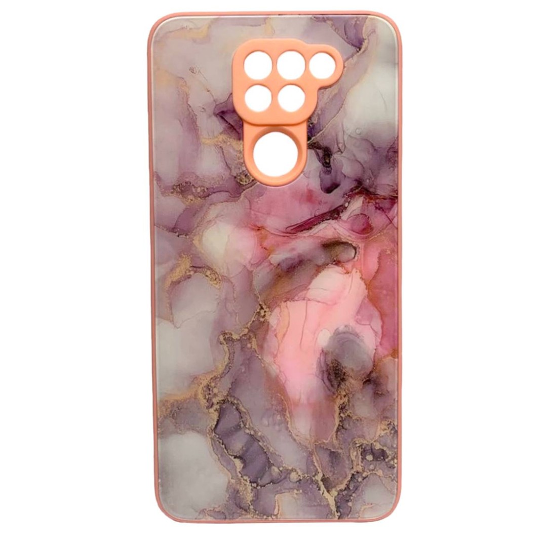 Накладка Marble Clouds для Xiaomi Note 9 (Pink,скло)-0